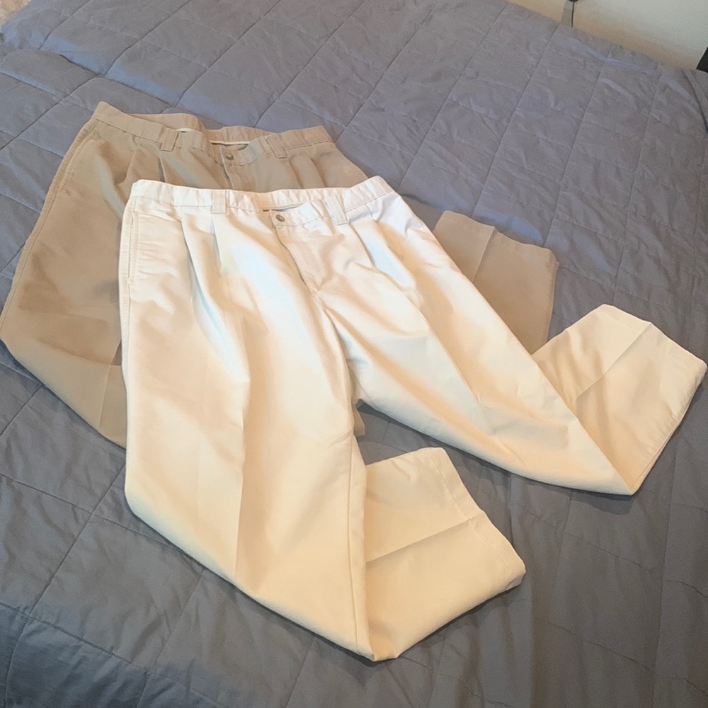 Two pairs Bill Blass slacks, size 37W, 29L.